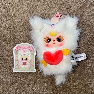 Confirmed Baby Three Cupid plush white cat